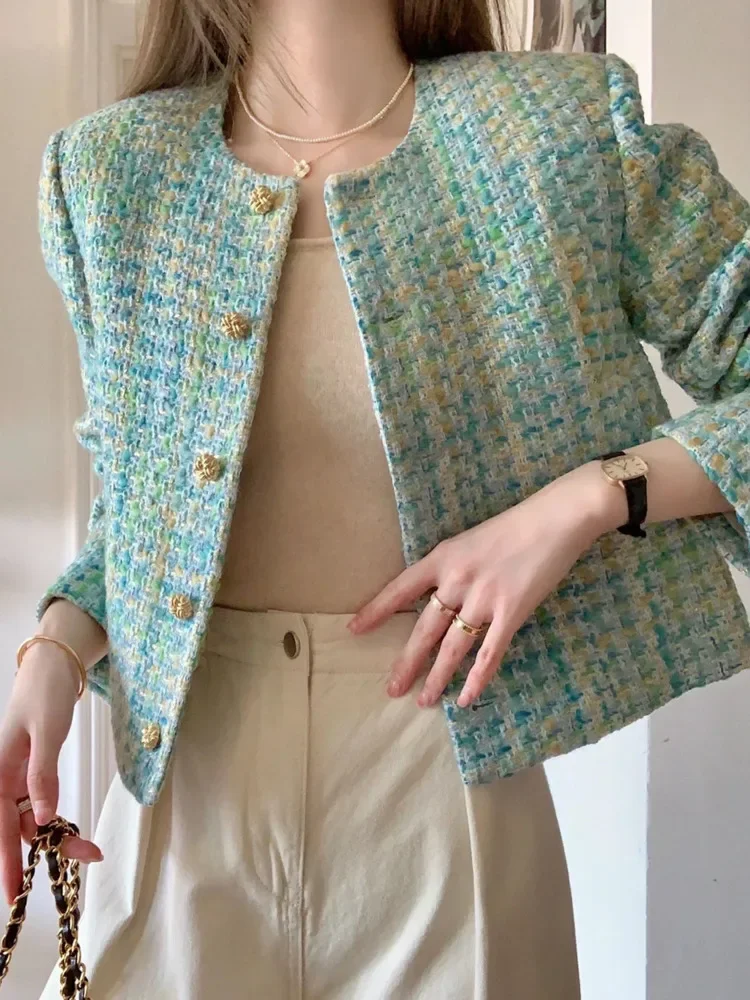 

Женские пальто casacos, винтажная верхняя одежда, топы Chaquetas Mujer Veste Femme 202, осенне-зимняя одежда, повседневная твидовая куртка высокого качества
