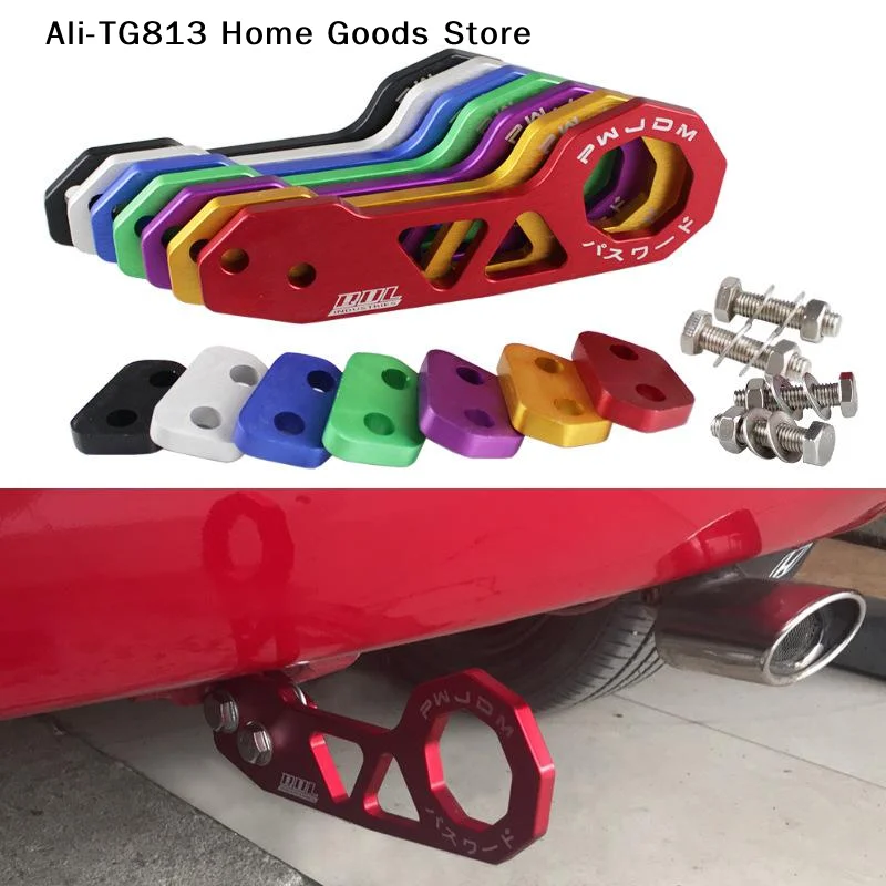 

[TG813]1 Set Universal Aluminum Alloy Rear Tow Hook Racing Rear Tow Hook Rhombic Towbar Towing Tools For Civic Fit Jazz Gk5
