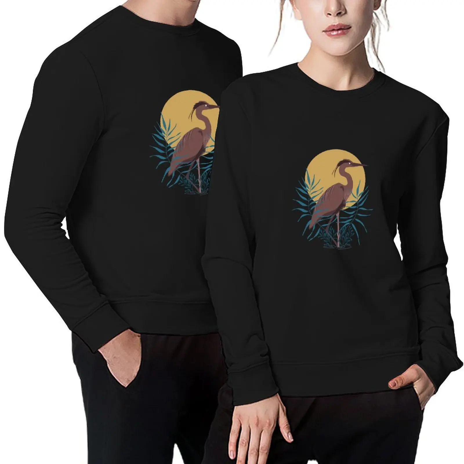 

Blue Heron and Moon Pullover autumn clothes autumn new products tracksuit men men's coat aesthetic sweatshirts