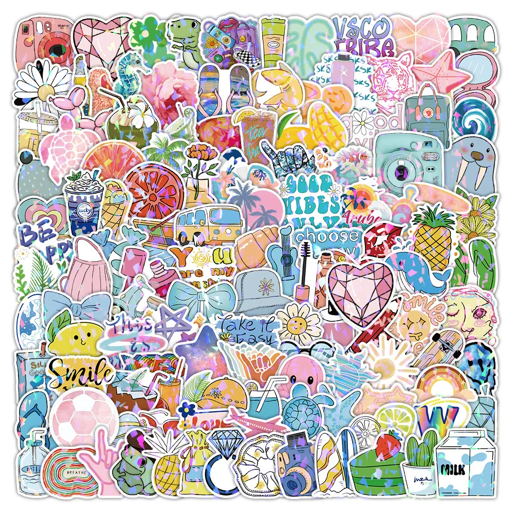 10/30/50/100/200 szt. Urocze naklejki w stylu INS VSCO, świeże, estetyczne naklejki z kreskówkami, naklejki na bagaż, laptop, telefon, naklejki kawaii dla dziewczyn