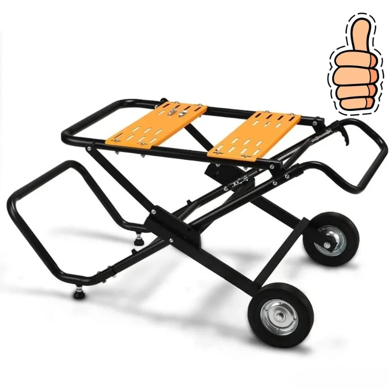 Portable Table Saw Stand, 330 Lbs Load Capacity Rolling Foldable Table Saw Table with 8 Inch Wheels, Heavy Duty Constructio