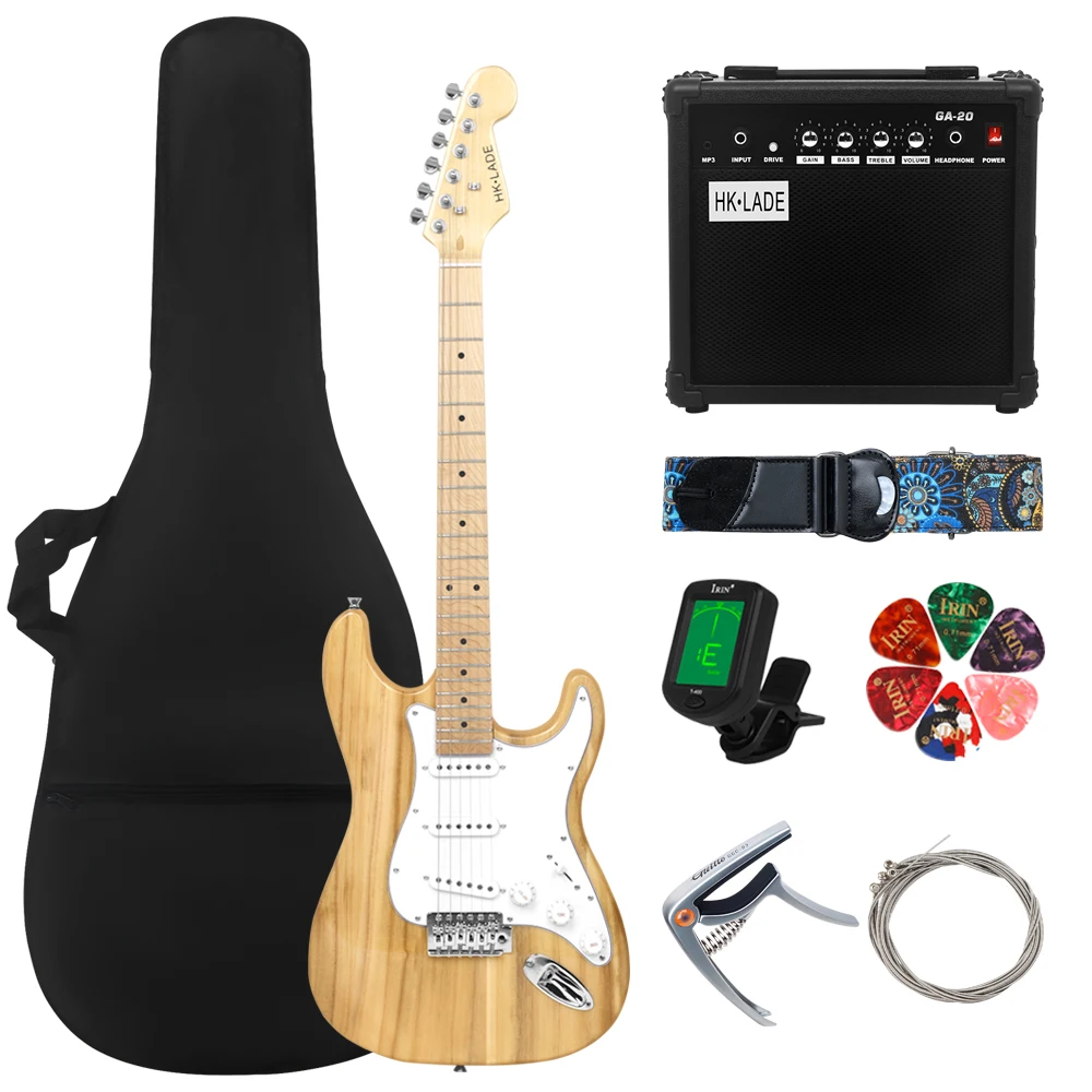 

HK·LADE 6 Strings 22 Frets 39 Inch Electric Guitar Maple Body Electric Guitarra With Amp Strap Bag Guitar Parts & Accessories