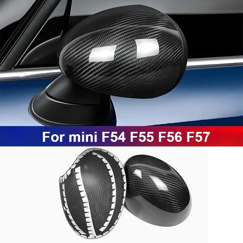 

For Mini F54 F55 F56 F57 Real Dry Carbon Fiber 2015 2019 Exterior Decoration Rearview Mirror Cover Modification Accessories
