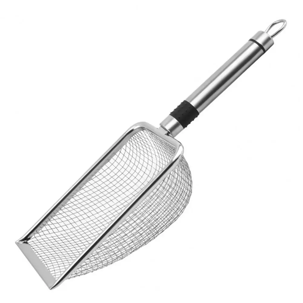 Comfort Grip Cat Litter Scoop Stainless Steel Cat Litter Scoop with Fine Mesh Sieve for Pet Feces Comfortable Grip Scoop for Cat