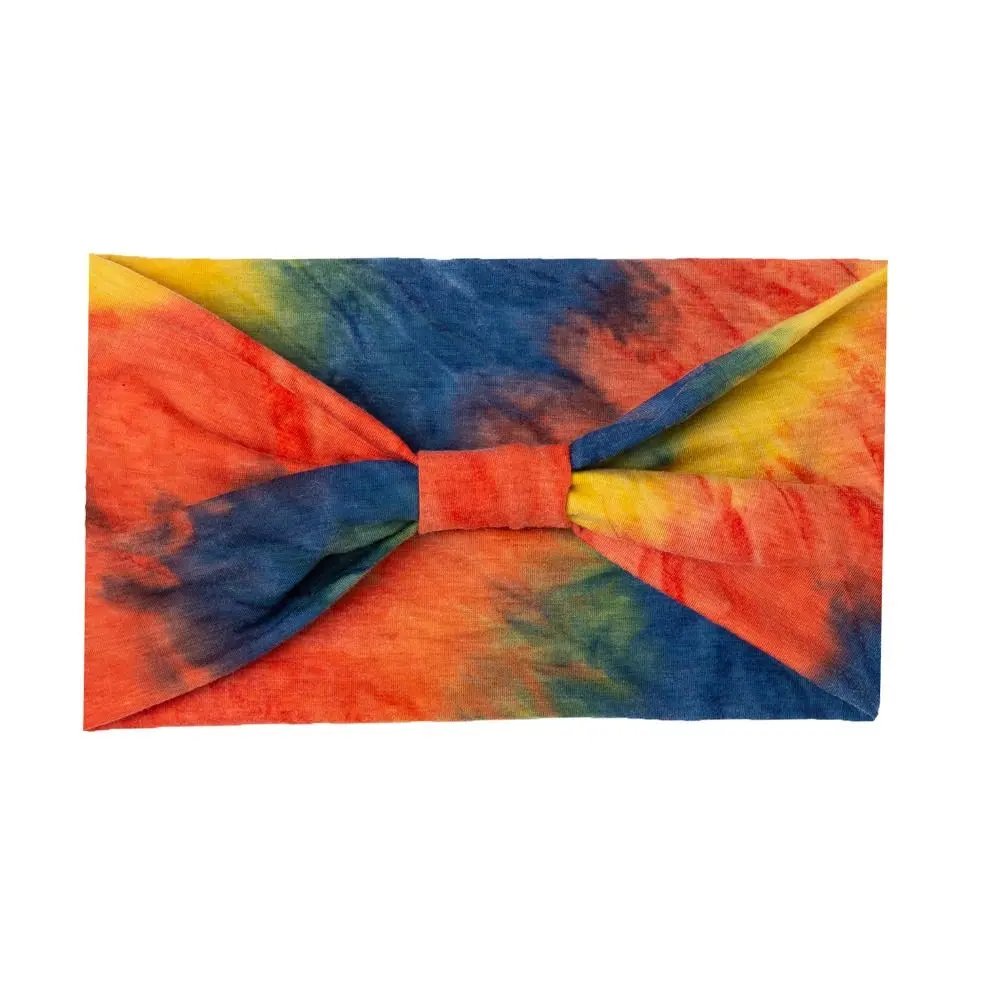 

Hair Accessories Colorful Tie Dye Headwrap Cotton Elastic Wide Headband Charming Unisex Cross Headband Hiking