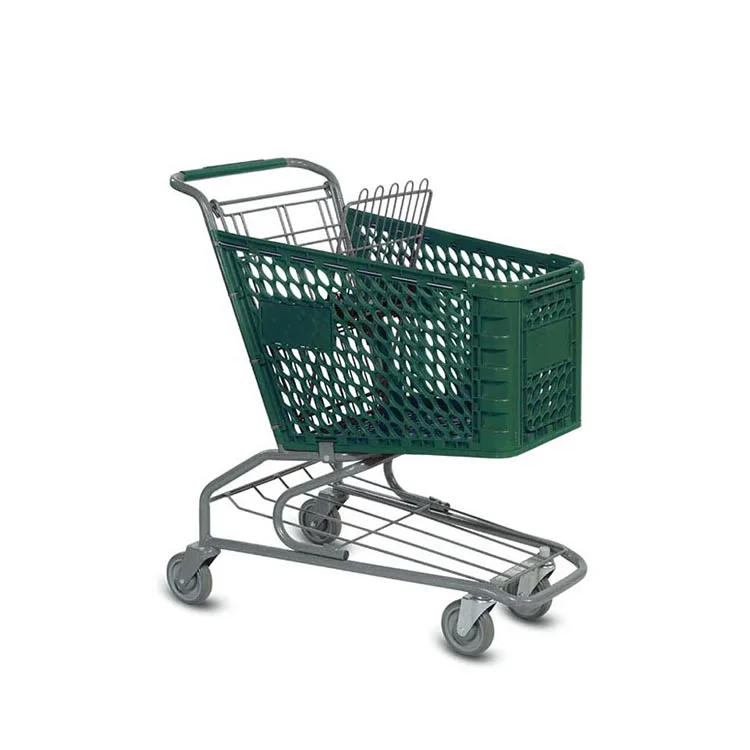 

Wholesale Plastic Shopping Cart Grocery Cart Push Market Supermarket Shop Trolley