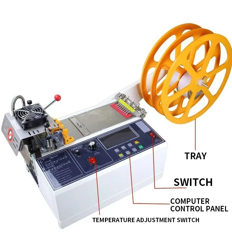 Automatic Computerized Tape Cutting Machine for Cold And Hot Zipper Velcro Elastic Band Ribbon - Precision Fabric Cutting Tool