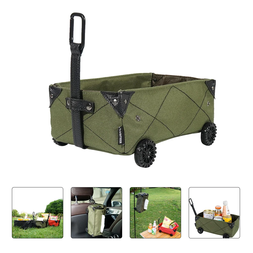 Heavy Duty Collapsible Folding Wagon Garden Cart with Wheels Outdoor Folding Utility Trolley for Camping Beach Garden.