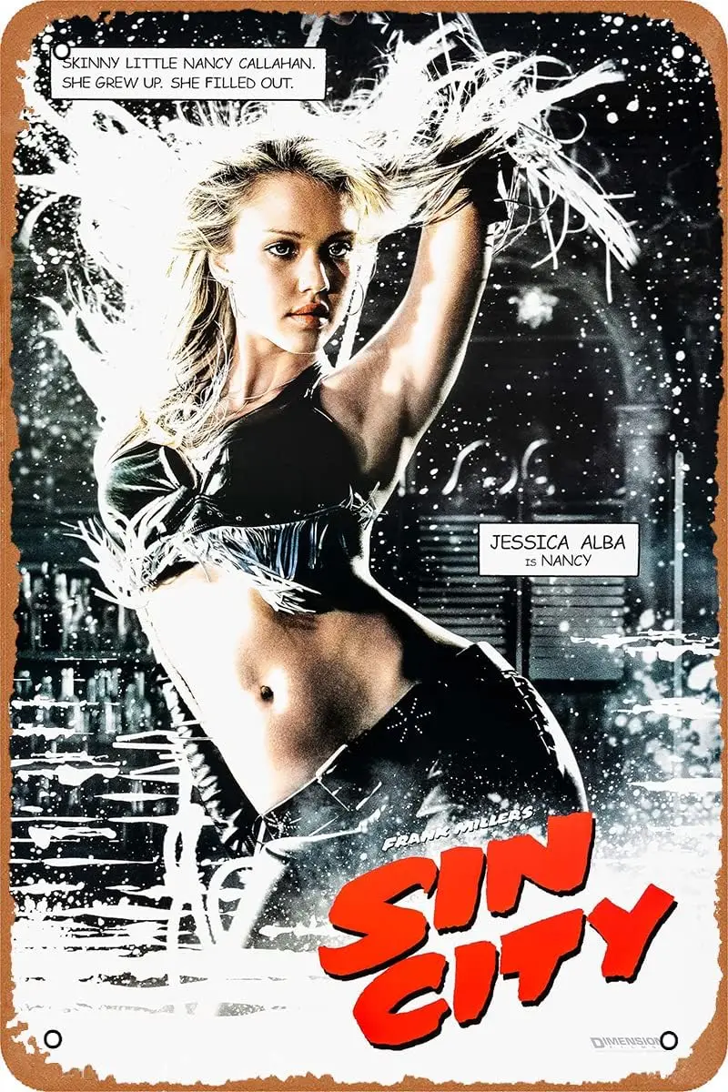 مدينة الخطيئة ملصق الفيلم تين تسجيل علامة معدنية #1