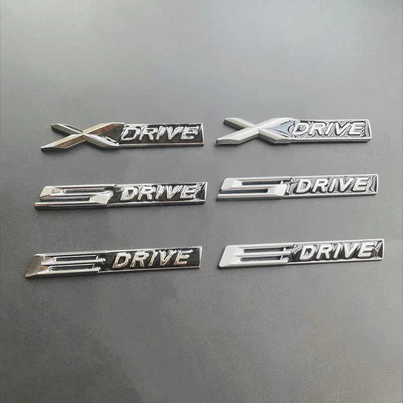 3D Metal Xdrive Sdrive Edrive Car Rear Trunk Emblem Badge Side Fender Sticker For BMW E46 E39 E60 E90 F10 F30 E36 X1 X3 X6 X5 X7