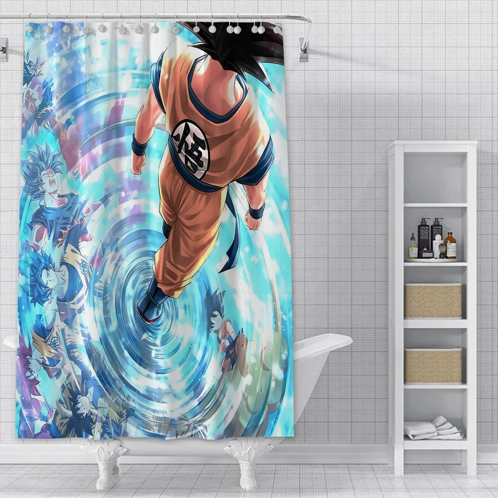 D-Dragon Balls Shower Curtain Waterproof Polyester Fabric Paint Colorful Bath Curtains Home Bathroom Decor Curtain With Hook