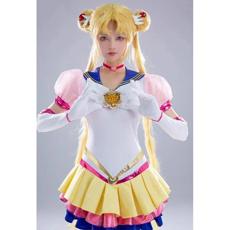 2025 yiyi Anime Sailor Moon Tsukino Usagi 30 aniversario Cosplay disfraces pelucas mujeres Sexy precioso vestido calcetines traje Halloween