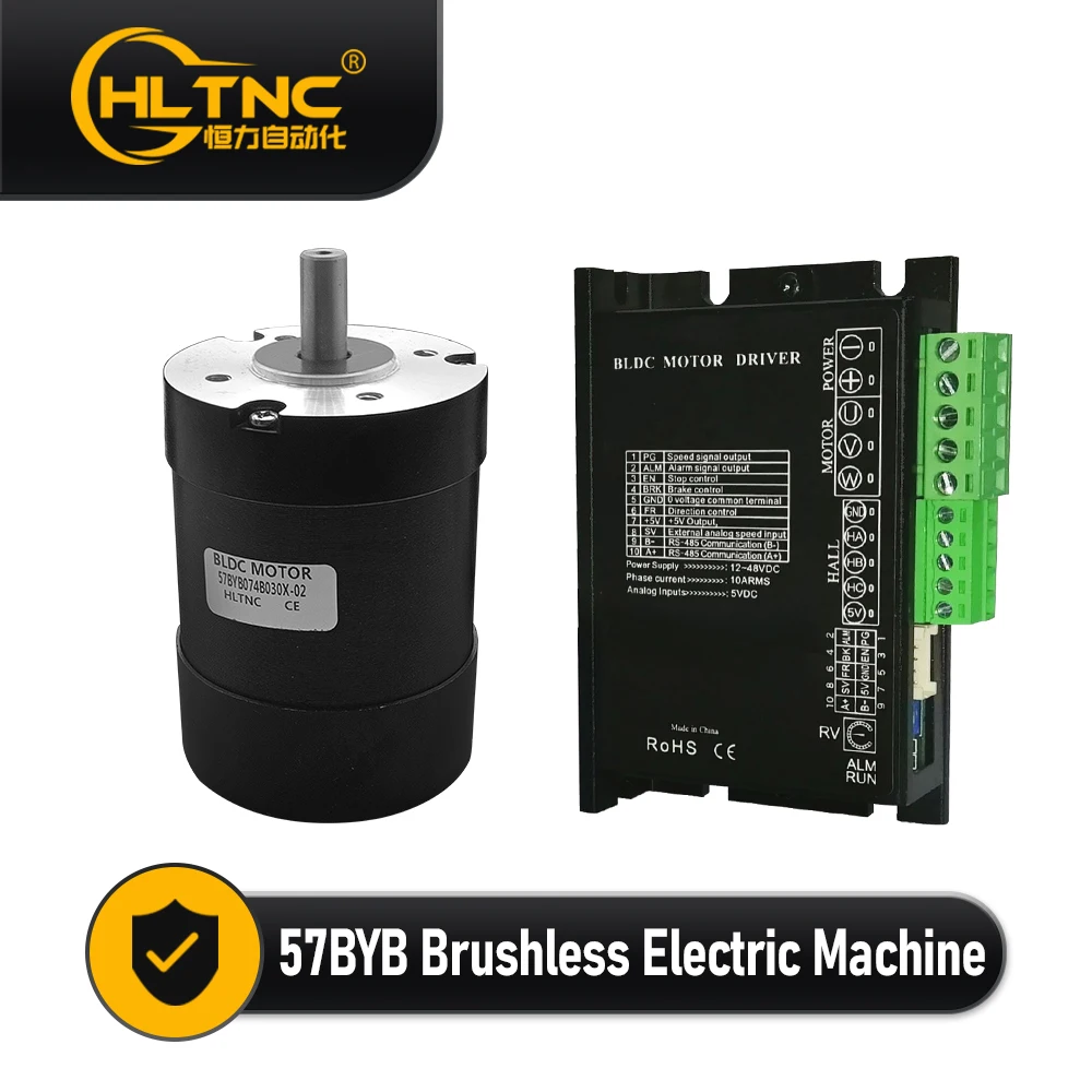

BLDC Brushless DC Motor 100W 57BYB 3000-10000Rpm BLDC Engine 0.1-0.32Nm+Driver With RS485 0-5V Analog input For Production Line