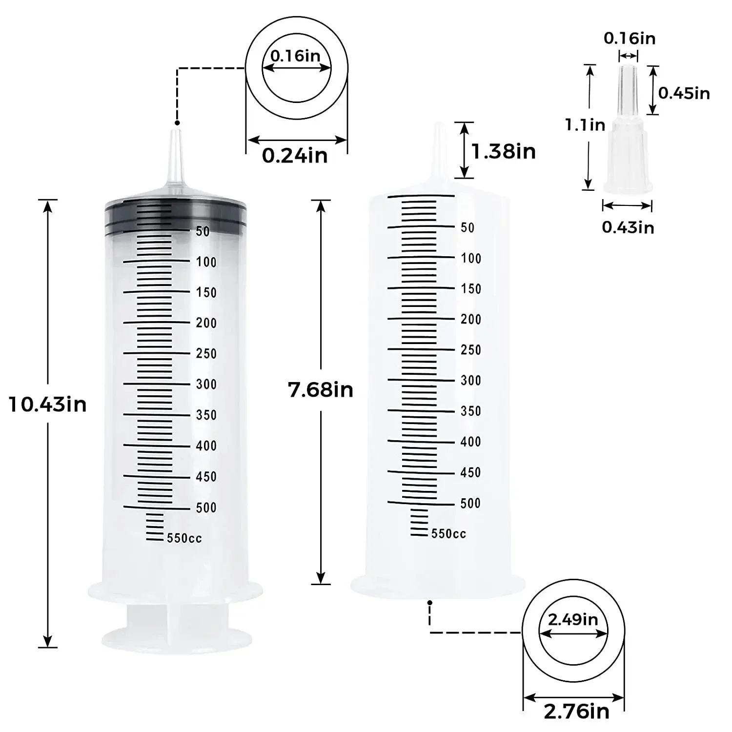 100ml-550ml Syringe Large Capacity With Multifunction 100cm Hose Pump Measuring Washable Injector For Pet Feeding Oil Glue Fluid