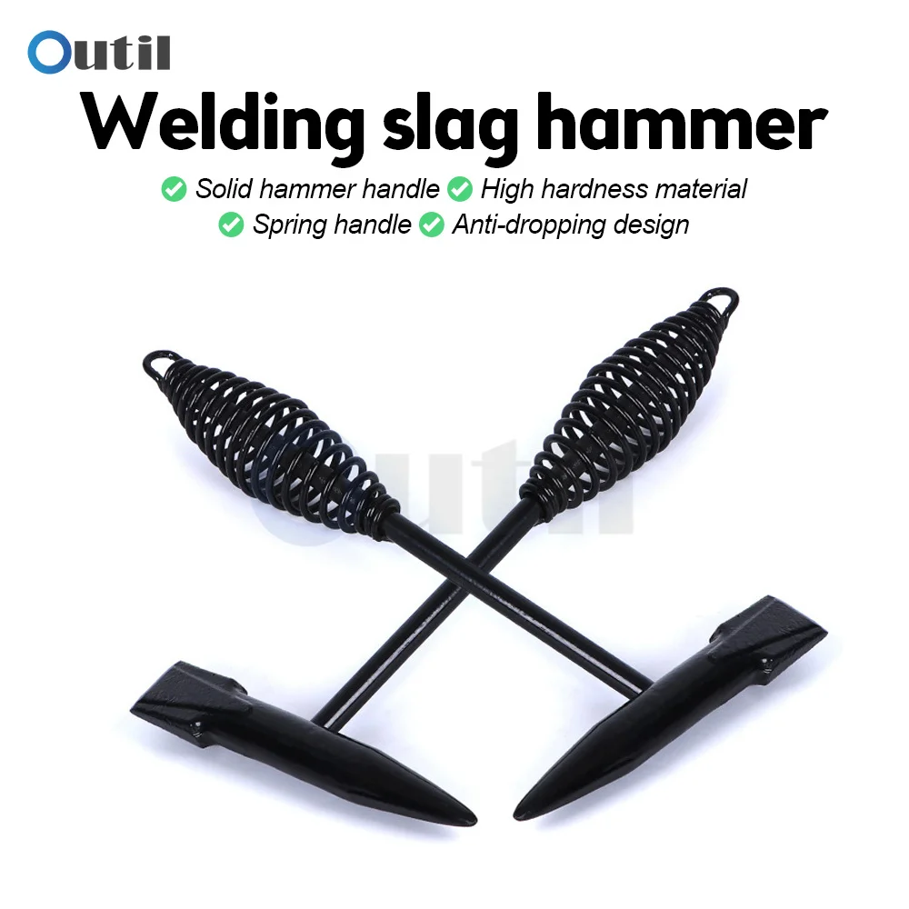 Derusting Welding Slag Hammer High Carbon Steel Solid Hammer Handle Spring Handle Welder Slag Hammer for Remove Welding Slag