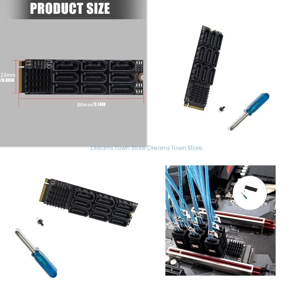 HX6A 9port SATA6GBPS thẻ PCIE cho nhiều ổ đĩa không cần cài đặt dễ dàng trình điều khiển