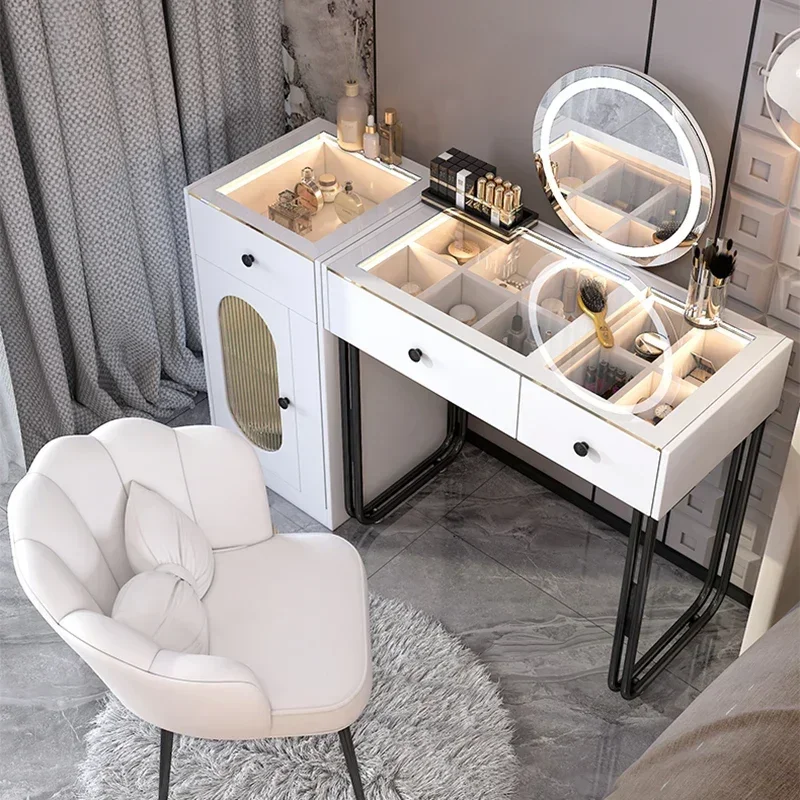 

Organizer Bedroom Dressing Table Drawer Glass Modern Fashion White Dressing Table Cabinet Meuble De Chambre Bedroom Furniture