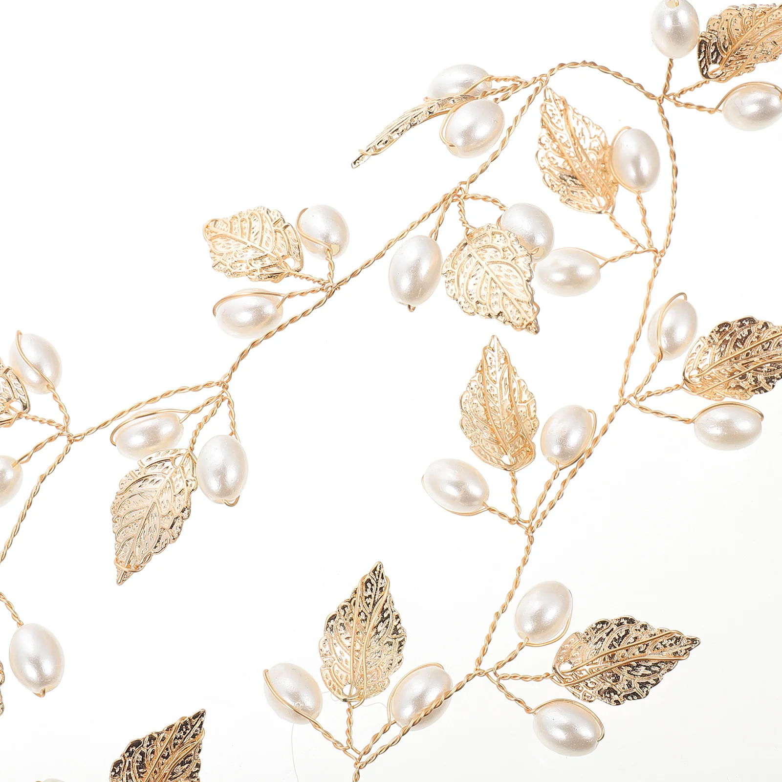 

Головной убор для волос с листьями и жемчугом, свадебные аксессуары для волос, свадебная вечеринка, выпускной фестиваль, повязка на голову из сплава для невесты, прическа