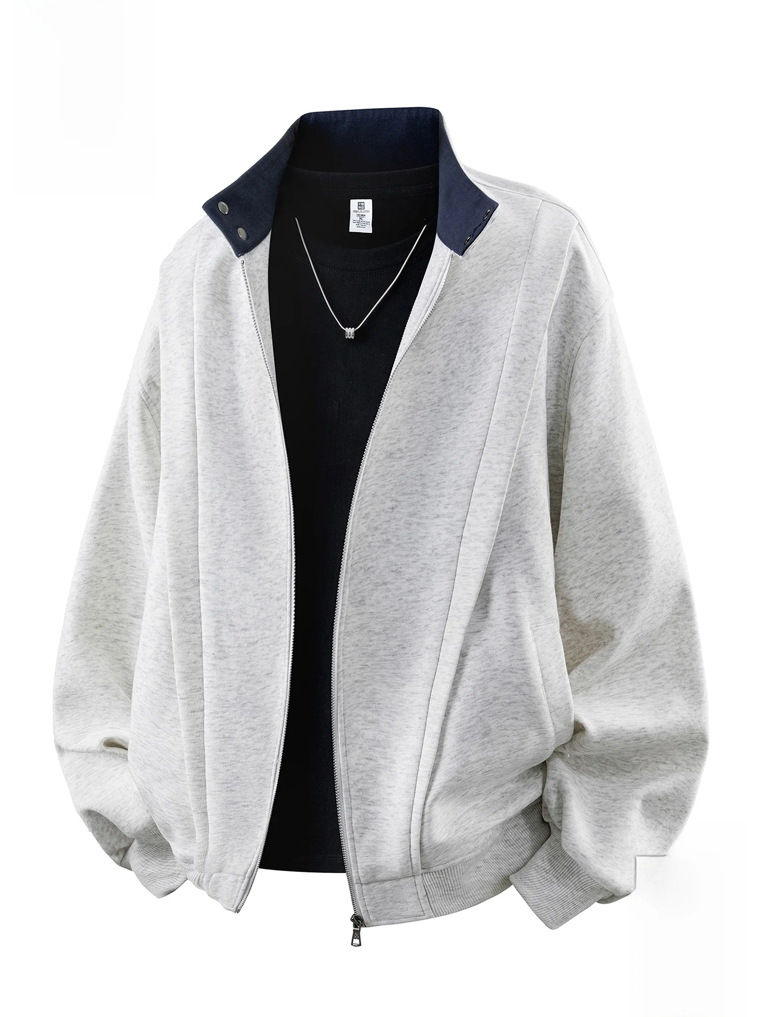 

PaulFrank American Sle Color Blo Stand Collar Open Cardigan Sweatirt Men's Loose Casual Outerwear Spring Trendy Brand