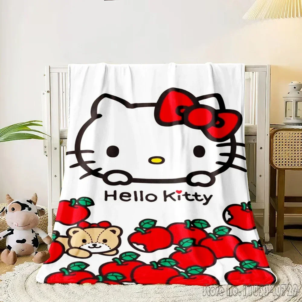 Hello Kitty Cartoon 3D Printed Home Cute Kids Blanket Throw for Bed Sofa Decor Fleece Nap Blankets Boys Girls Children Gift