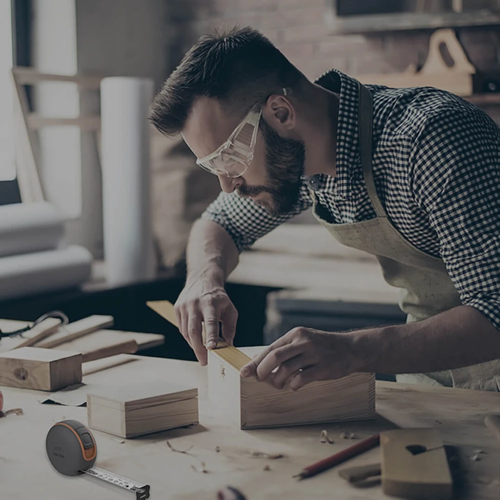 JIMIHOME 5.5 M/3.5 M Retractable วัดเทปล็อคด้วยตนเองเทปวัด Anti-Rust & Anti-Scratch ในครัวเรือนเครื่องมือวัด