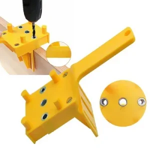 Woodworking Dowel Drill Guide Handheld Straight Hole Locator Clamp Tool with 6/8/10mm Drill Bit for Carpentry