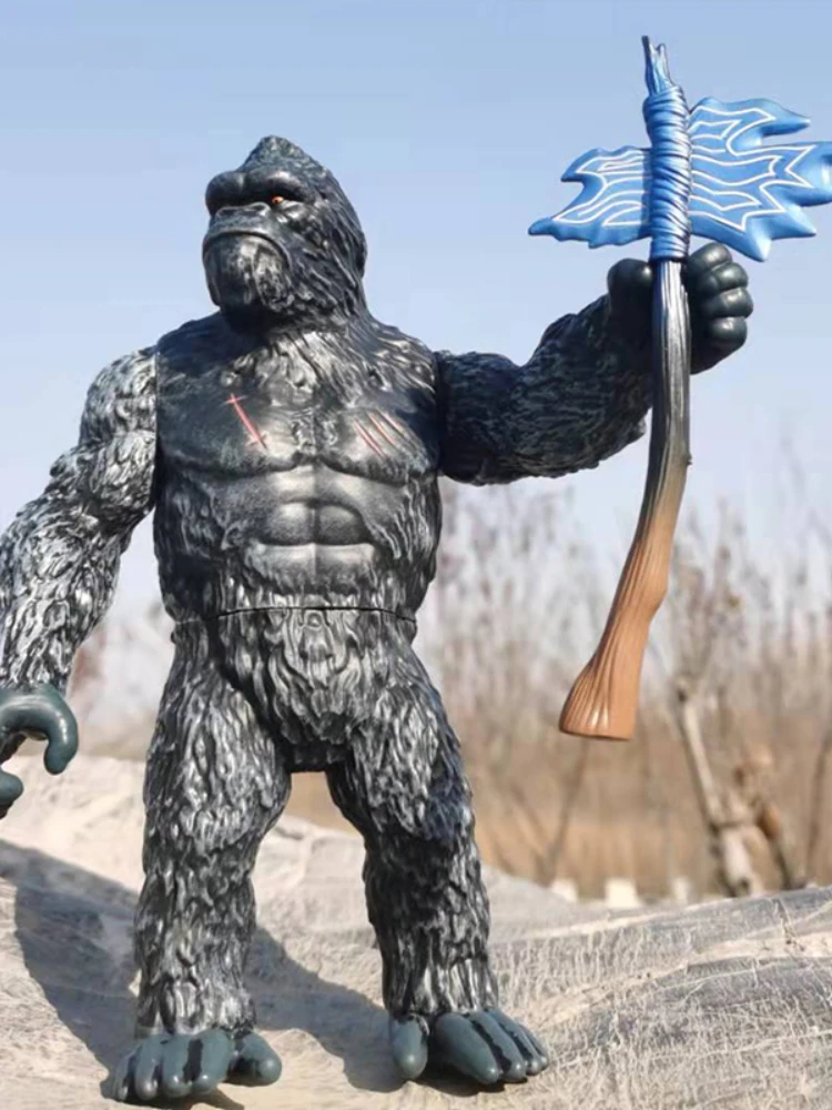 جودزيلا كينغ كونغ فيلم جمجمة جزيرة الغوريلا Kingkong الشكل الكبير لينة الغراء جمع عمل الشكل نموذج لعبة هدية