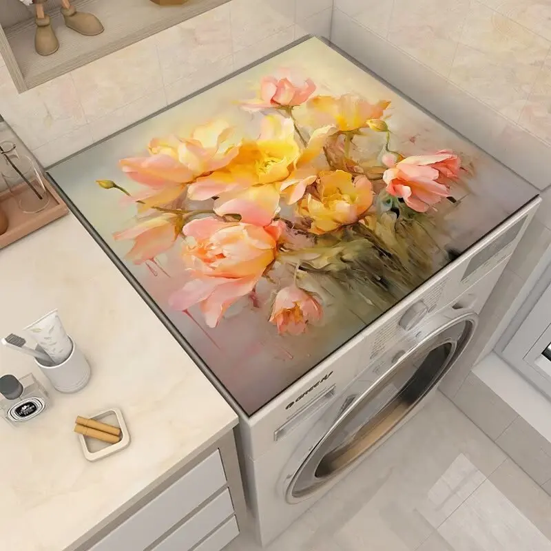 Washing Machine Covers Dust-proof Water-absorbent Protective Floral Fashion Bedside Cupboard Portable Dust-cover Home Decoration