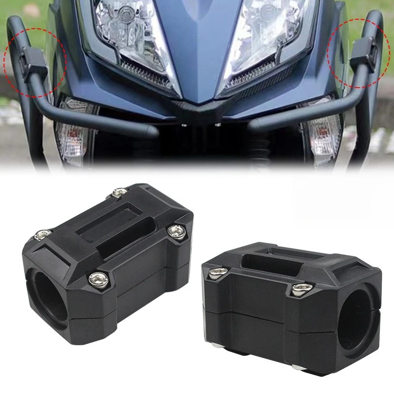 2pcs Motorcycle Crash Bar Protector, Nylon Engine Guard Anti-Drop Protection Pad, Anti-Scratch Bumper Guard Block for Bike