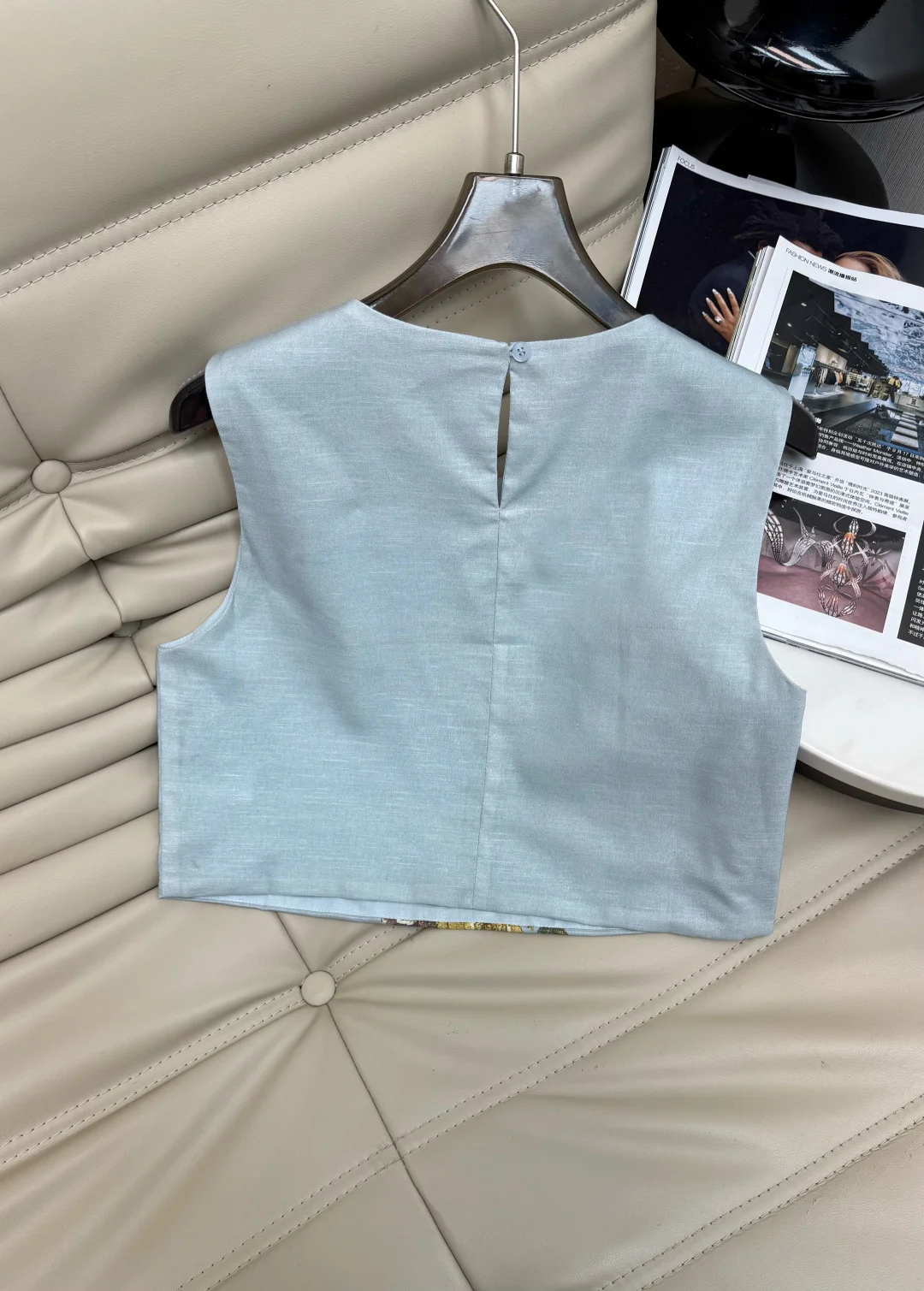 2026 summer new cotton and linen printed sleeveless vest