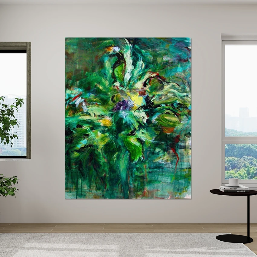 

Декоративное настенное искусство для отеля, безрамное, картины на холсте, абстрактная текстурированная картина большого размера, художественная роспись вражений