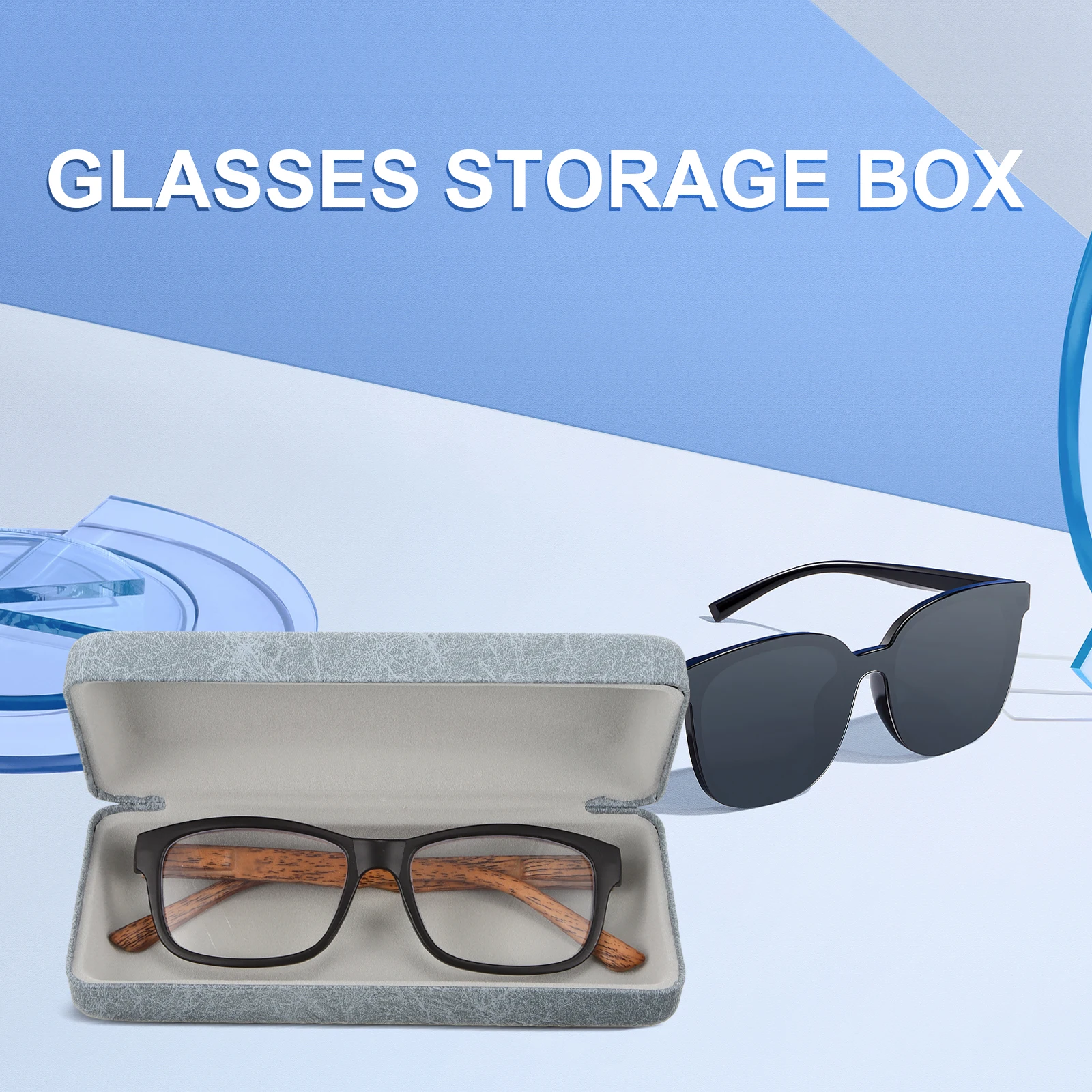 

Glasses Case Portable Sunglasses Storage Travel Eyewear Holder Vintage Style Blue Medium Foldable Durable for Men