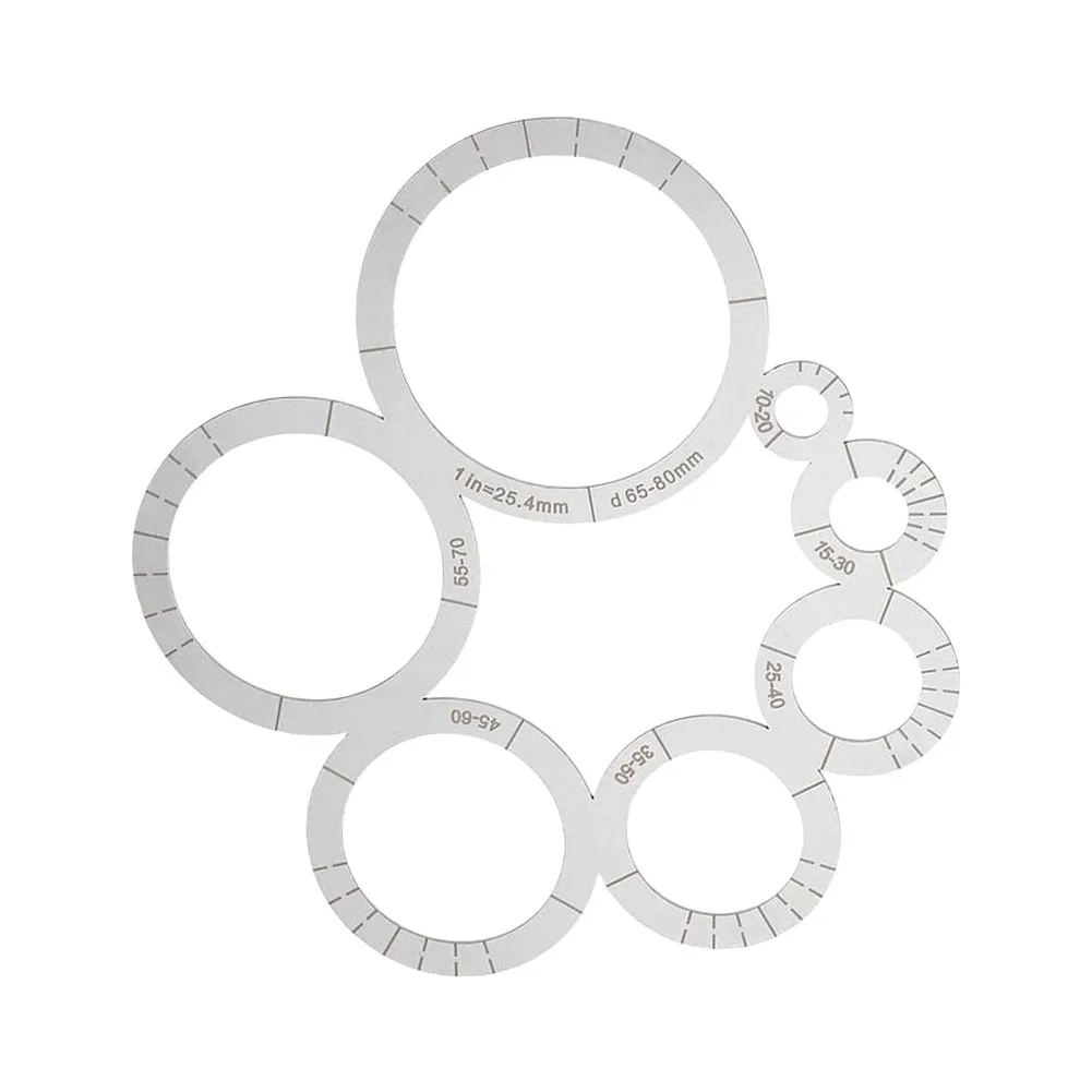 DY008A Stainless Steel Leather Cutting Angle Ruler 7 Radius Template Tool For Handmade Craft DIY Sewing Card Making Wood Glass