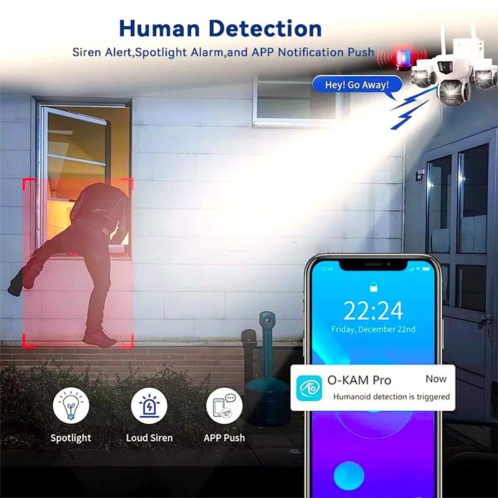 DIFANG 12MP 4G WiFi Solar PTZ Camera, 3 Screen Display 10X Zoom, Complete Wireless Outdoor Security, No Power Cable Needed