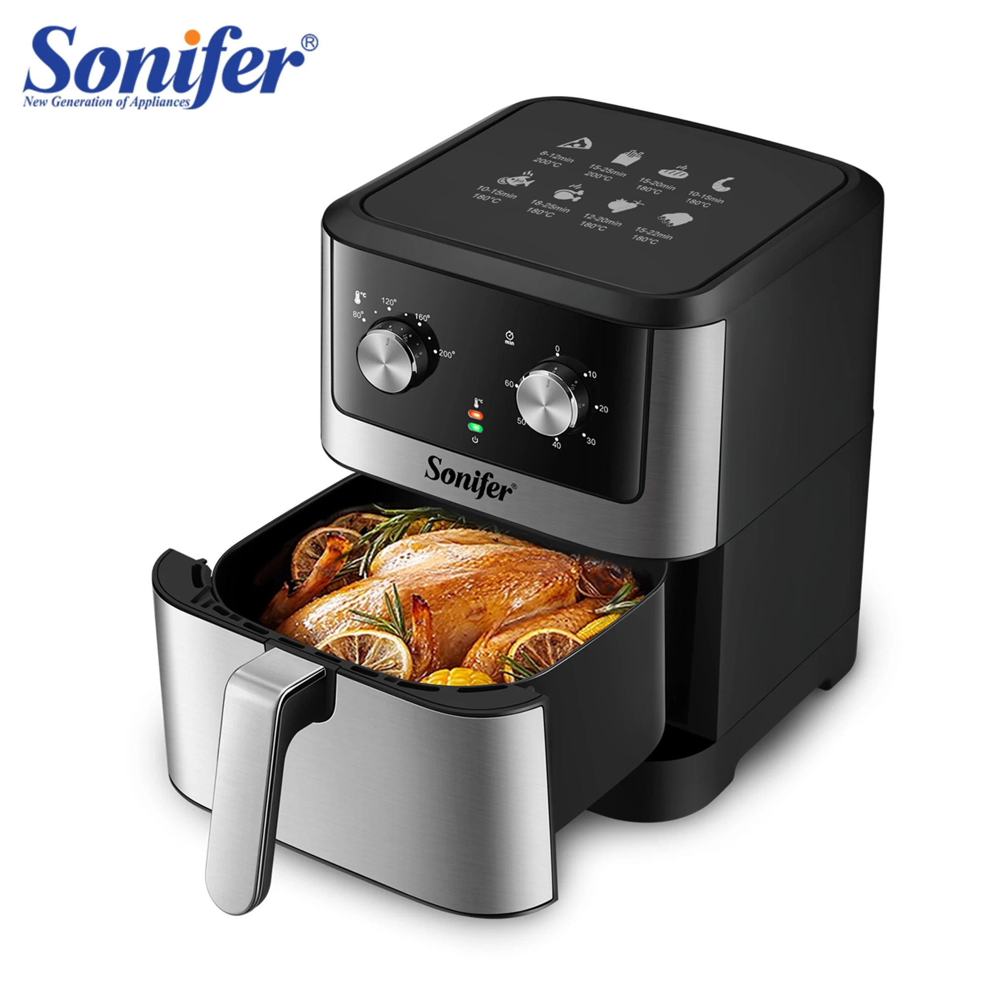 6L Air Fryer Without Oil Oven 1500W Multifunction Electric Deep Fryer Nonstick Basket Kitchen Cooking Frying Sonifer