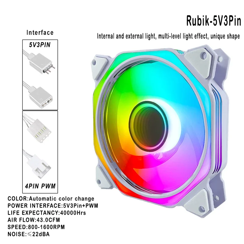 Imagem -02 - Iwongou-cooler para pc Ventilador de Refrigeração Espaço Ilimitado Caixa do Computador Ar12pro Dissipador de Calor 3pin 5v 12cm 120 mm 120 mm