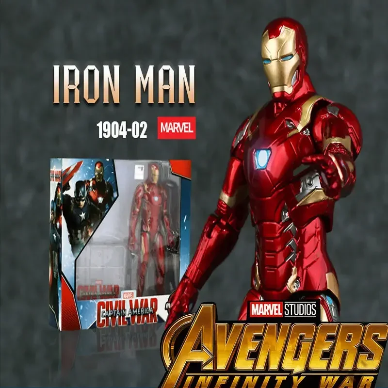 Disney Marvel's  Original Iron Man Children's Toy Gift Box Movable Doll Iron Man Mark Avengers Tony Stark Legend Toy Doll Model