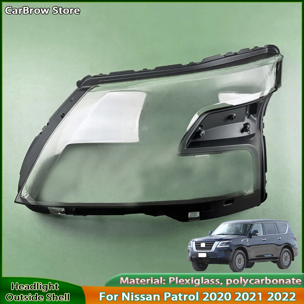 

For Nissan Patrol 2020 2021 2022 Car Front Headlight Lens Cover Auto Headlamps Lampcover Transparent Lampshades Lamp Shell