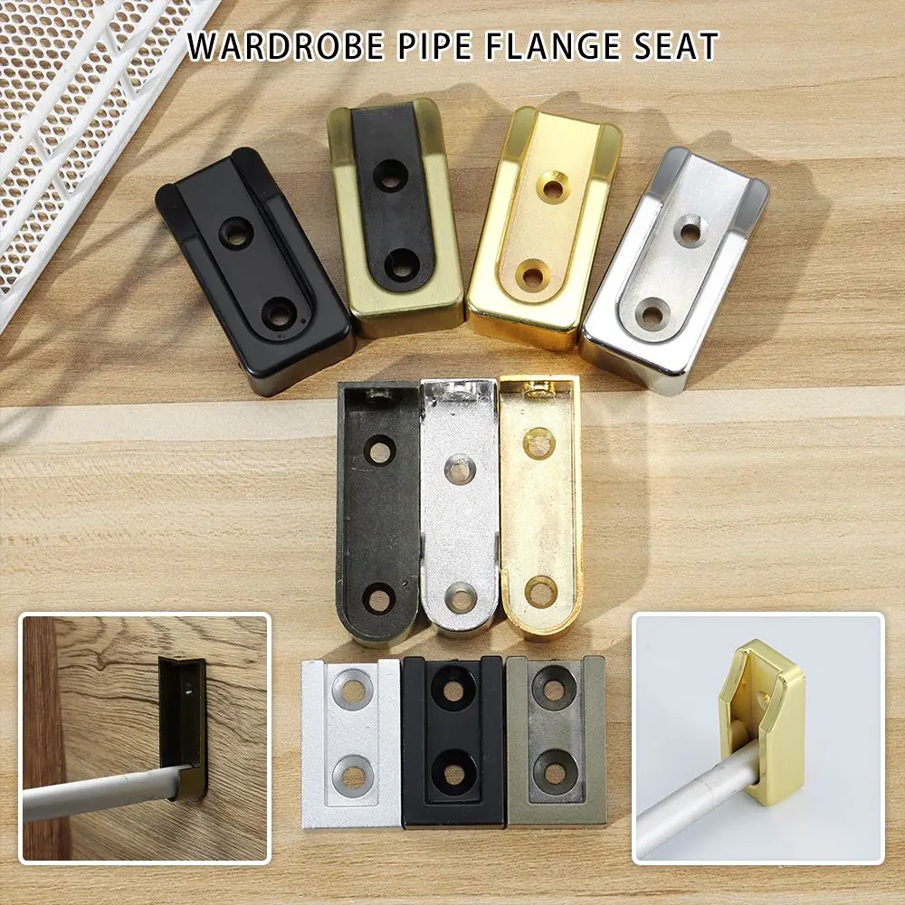 1PC Alloy Clothing Flange Closet Hang Support Tube Bracket Clothes Hanging Rod Holder Furniture Hardware Accessories Tool