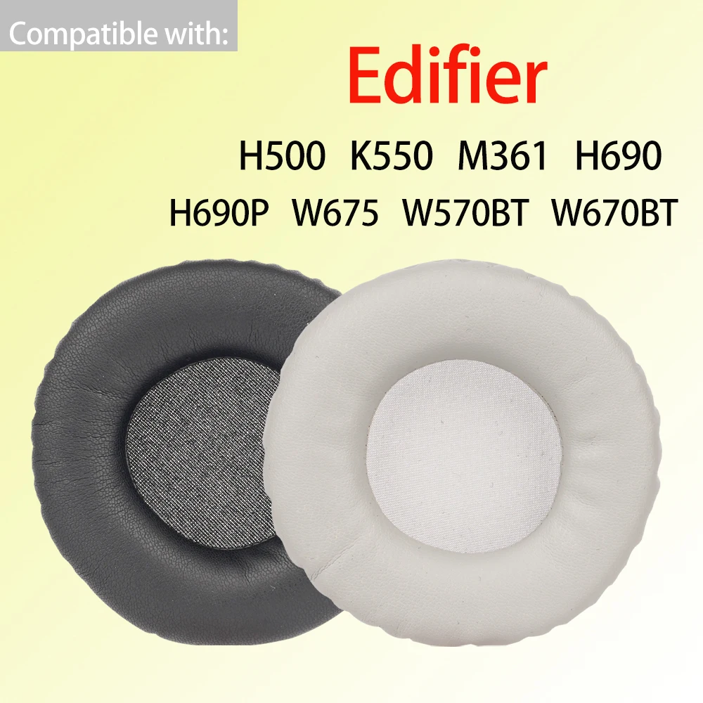 Soft Earpads for Edifier H500 K550 M361 H690 H690P Headphones W675 W570BT W670BT Universal Fit Gray Ear Cushions Headset Covers