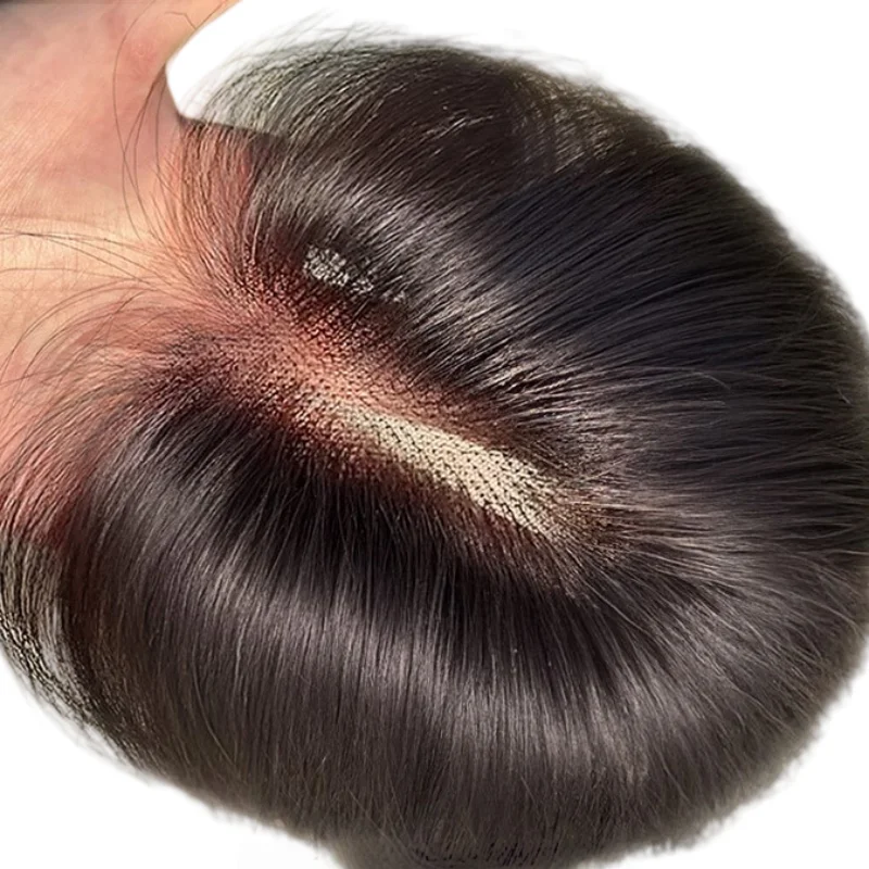 Toppers per capelli in rete ultrasottile 7x11 cm Frangia con clip Parrucchino per donne Capelli veri soffici Aumenta il volume Copertura Capelli bianchi