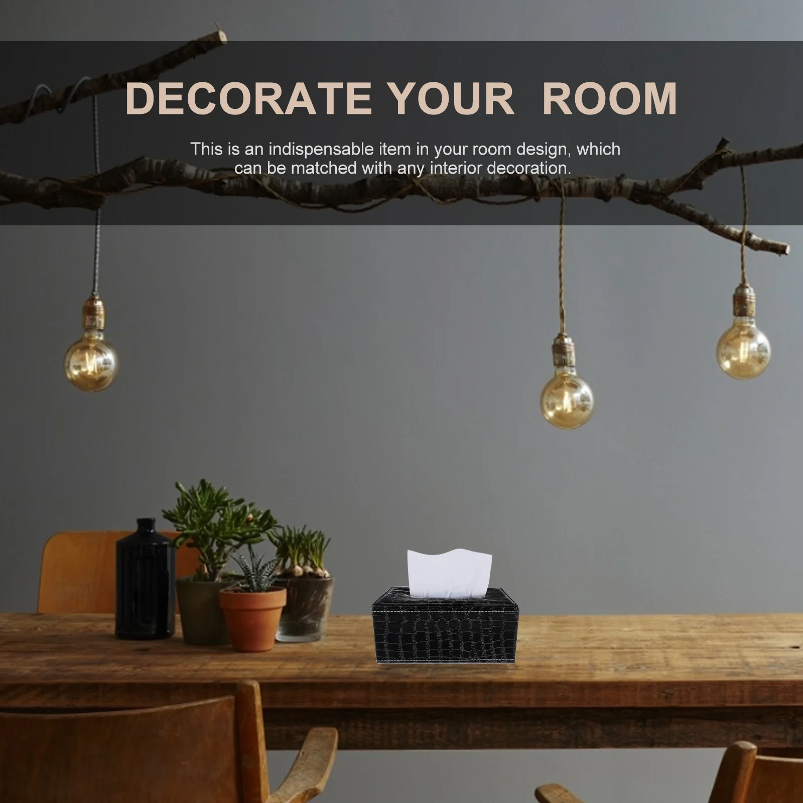 1Pcs Tissue Organizer Premium Black Desktop Bathroom Napkin Storage Box Modern Dirt Resistant Tissue Dispenser for Home