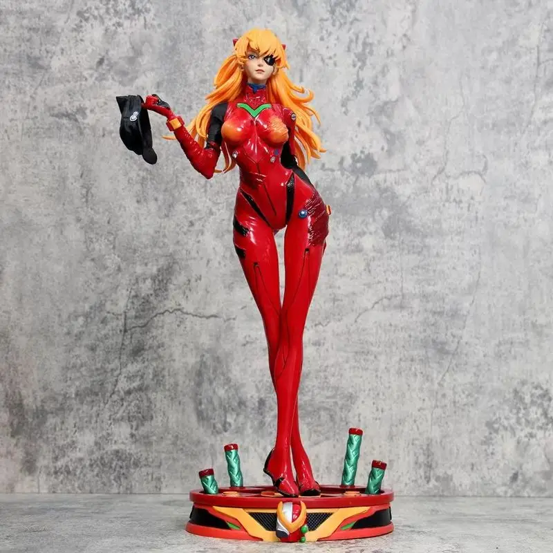 Nowy 46cm Soryu Asuka Langley Rei Ayanami Ver Tight Leather Jacket Figure Pvc Animes Action Figure Toy Statue Figurki Model Kids