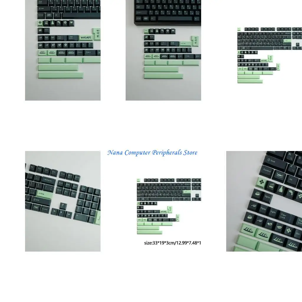 

F68C 142 Keys Wasabi Mustard Keycaps PBT Dye Sublimation Personlized Cherry Keycap For Mechanical Cherry MX Keyboard for Key