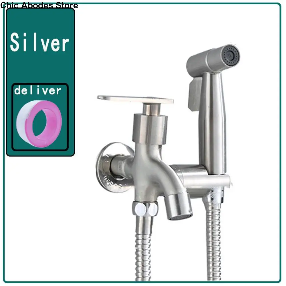 

G1/2 Interface Bathroom Showerhead Set 1 in 2 Out Two Way High Pressure Handheld Shower Hand One-Key Stop Water Saving