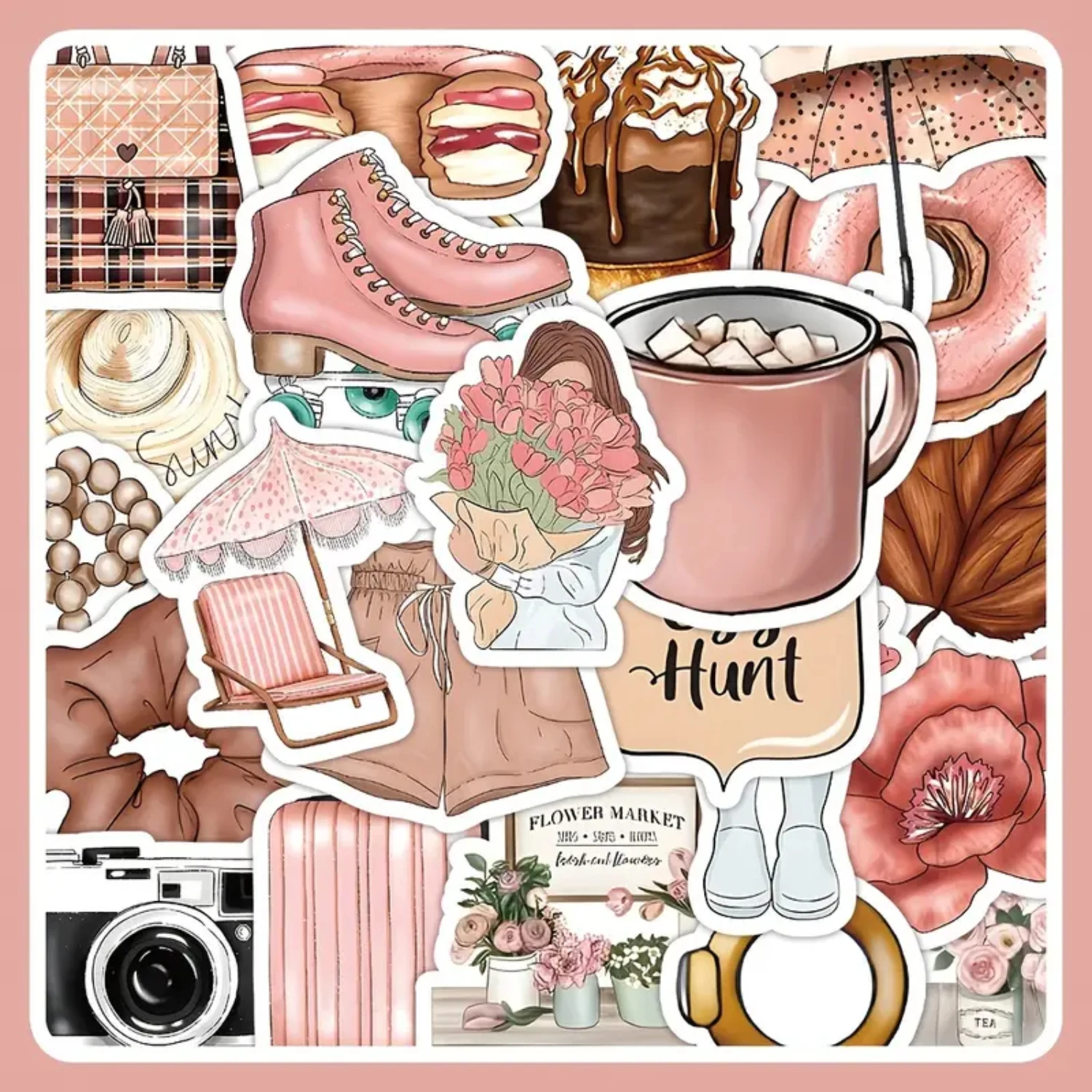 120 PCS Cute Skirt Cosmetics Perfume Underwear Stickers Journaling Scrapbooking Stickers Pack For Adult Women Teen Grils, Waterp
