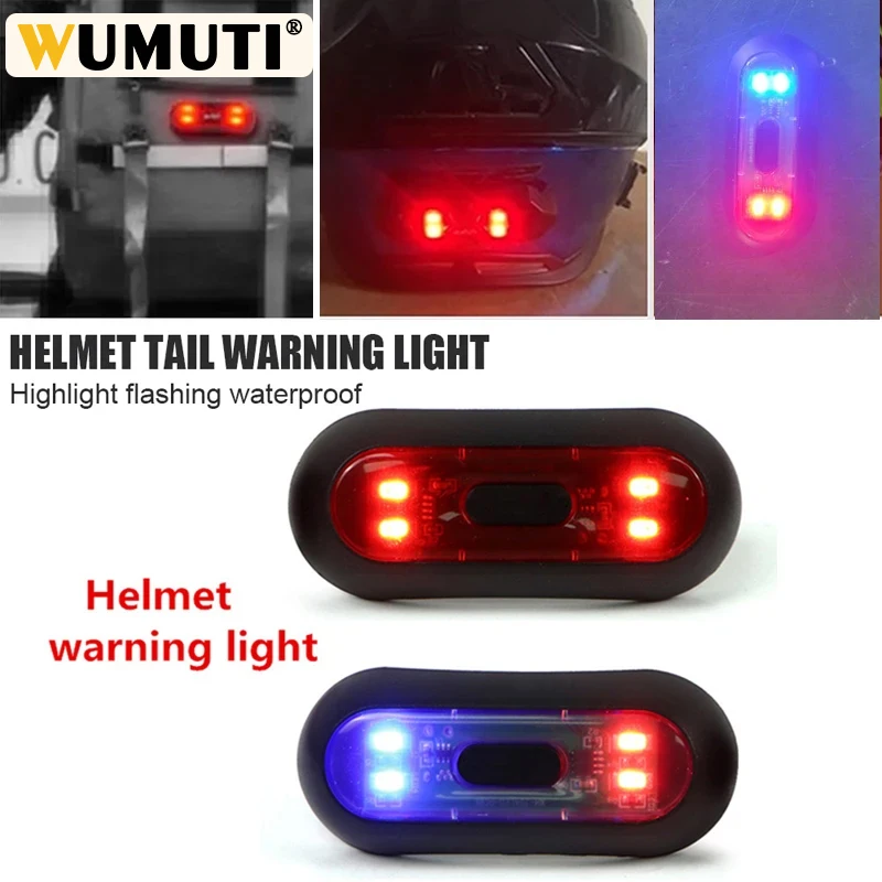 

Motorcycle Helmet Warning Strobe Light LED Signal Lamp Decorative USB Charge Moto Bike Night Safety Flashing Blinker Waterproof