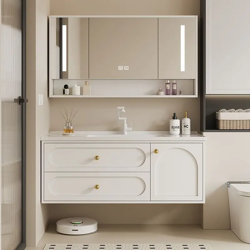 French cream wind integrated bathroom cabinet ceramic basin wash basin wash basin wash toilet washbasin combination