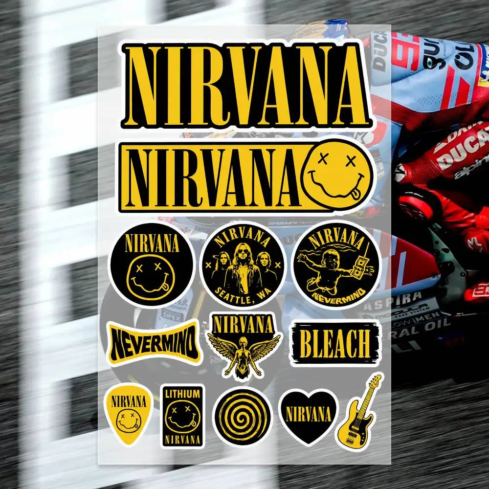 NirvA-nA- Stickers Moto Sticker Auto Body Bumper Windows Motorcycle Laptop Walls Vinyl Decal Car Tuning Accessories