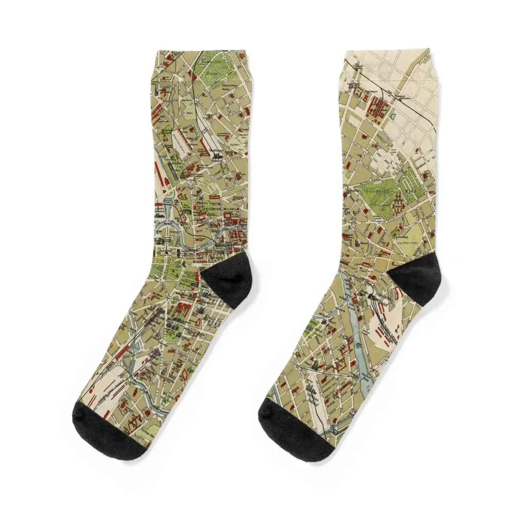 Vintage Map of Berlin Germany (1905) Socks with print Non-slip Boy Socks Women's